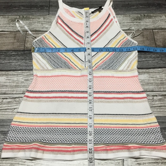 White House Black Market Sweater Tank Top Women’s S Knit Stripe (Read) - Picture 2 of 9